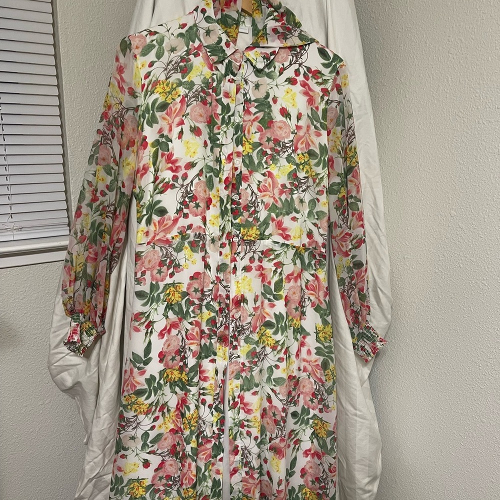 New York & Company Floral Long Sleeve Dress - Multicolor